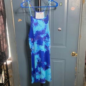 India Boutique Blue Tie-Dye Midi Dress